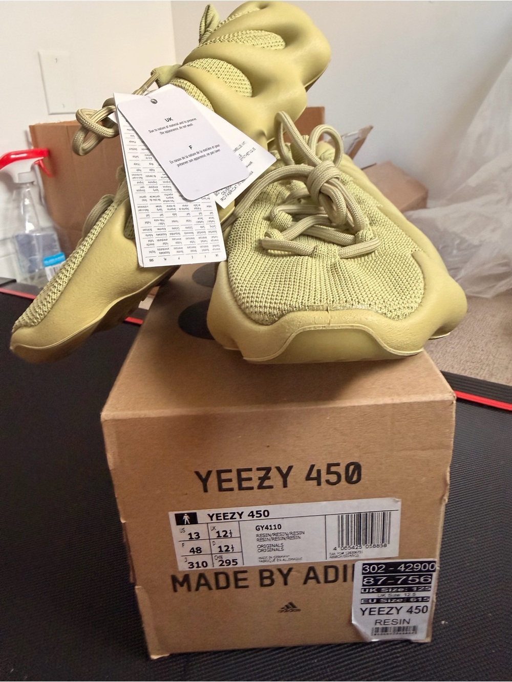 Yeezy 450 Resin Olive Knit Slip-On Loafers